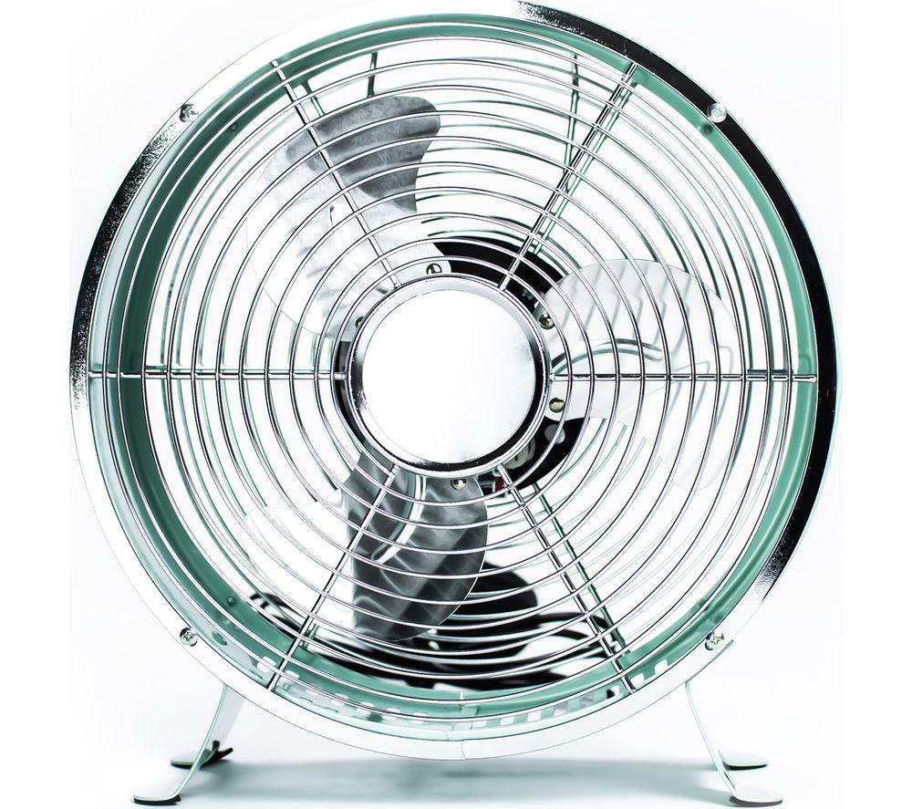STATUS D8SCLOCKFAN1PKB 8" Desk Fan - Sea Green, Silver/Grey,Green