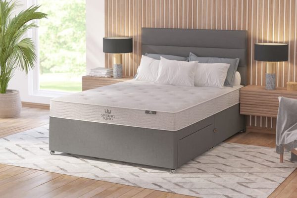 Spring King Premier Mattress + Premium Divan Bed Bednextday Carbon 4 Drawers Single | Bed Sava