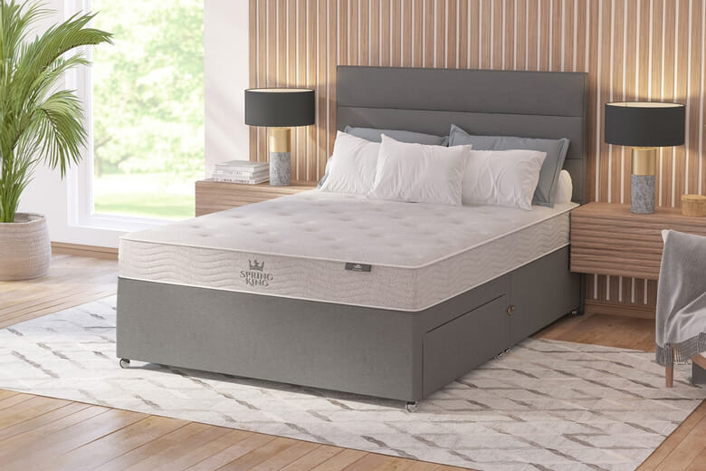 Spring King Premier Mattress + Premium Divan Bed, Bednextday_Mink, 4 Drawers, Single