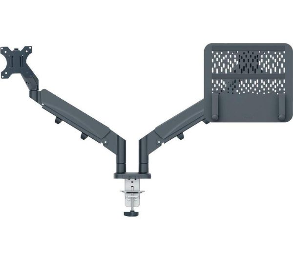 LEITZ Ergo Dual Arm Tilt  Swivel 17 32 Monitor and 13 17 Laptop Desk Mount | Bed Sava
