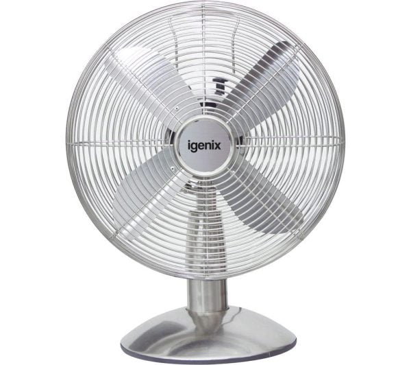 IGENIX DF1250 Portable 12 Desk Fan  Silver SilverGrey | Bed Sava