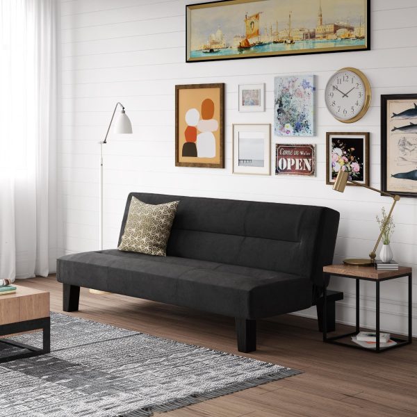 Dorel Kebo Futon Velvet Black | Bed Sava