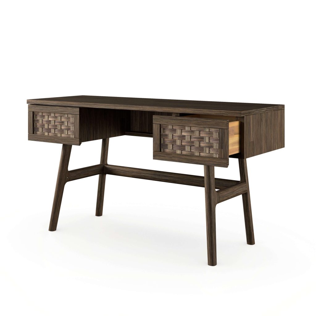 Jensen Desk - Dark Wood / Rattan