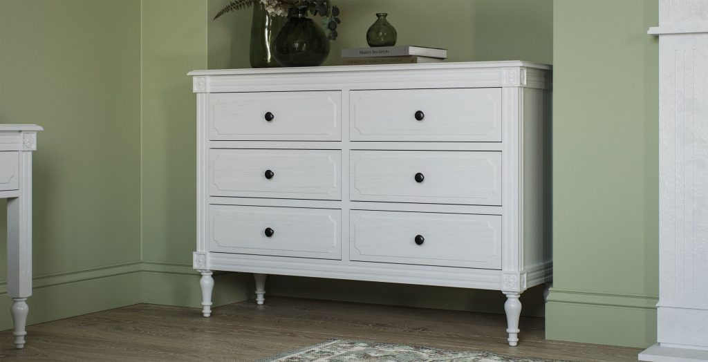 Casterton Ivory 6 Drawer Wide Chest - Ivory