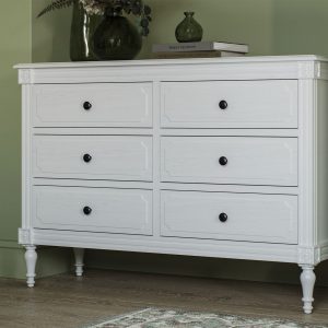 Casterton Ivory 6 Drawer Wide Chest  Ivory | Bed Sava