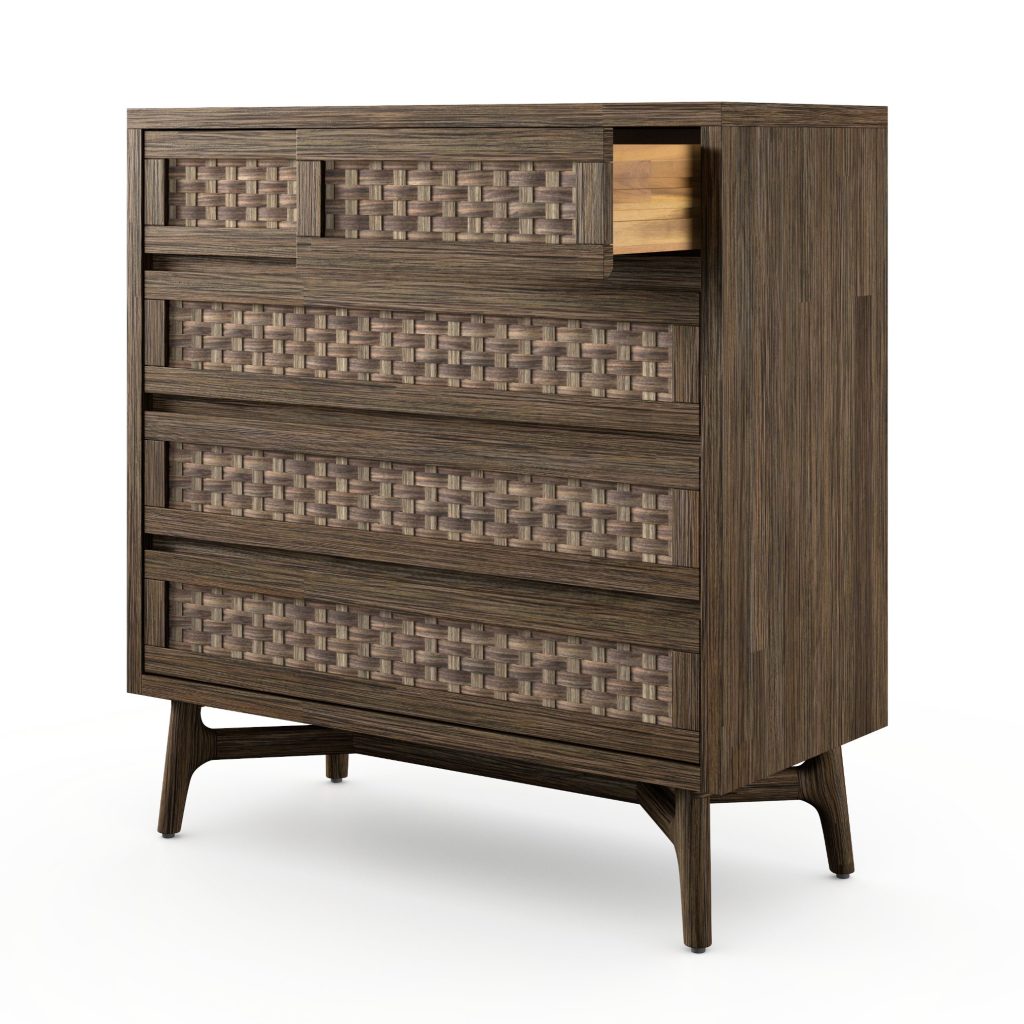 Jensen Chest of Drawers - Dark Wood / Rattan