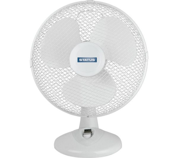 STATUS 12 Desk Fan  White White | Bed Sava