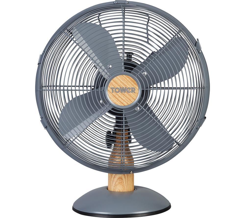 TOWER T610000 12 Desk Fan - Grey, Silver/Grey