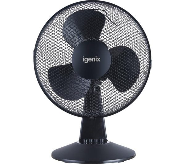 IGENIX DF1210BL Portable 12 Desk Fan  Black Black | Bed Sava