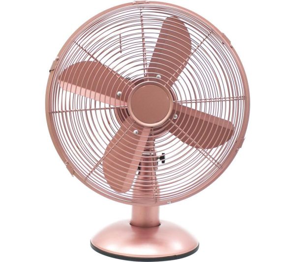 DAEWOO COL1134 Portable 12 Desk Fan  Rose Gold PinkGold | Bed Sava