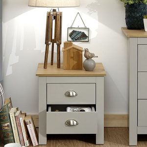 GFW Lancaster 2 Drawer Bedside Chest Paint Grey Bedside Chest | Bed Sava