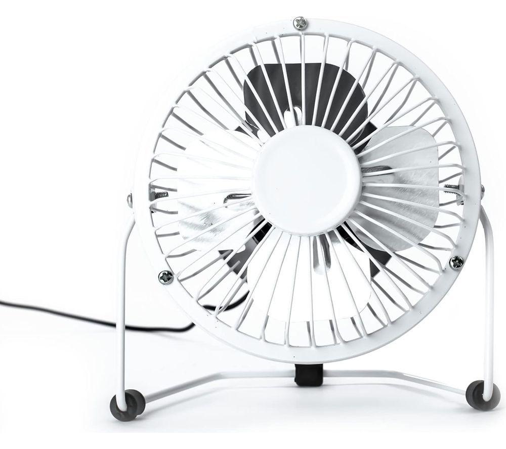 STATUS SUSBWHWFAN1PKB4 4" USB Desk Fan - White, White