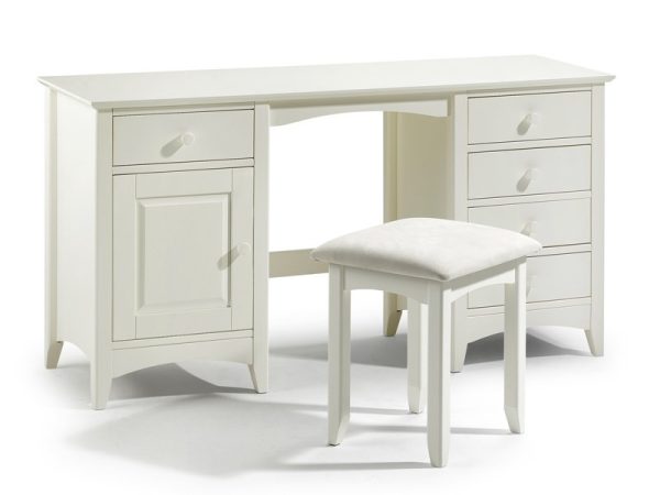Julian Bowen Cameo Twin Pedestal Dressing Table Stone White Dressing Table | Bed Sava