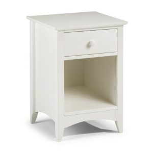 Julian Bowen Cameo 1 Drawer Bedside Stone White Bedside Chest | Bed Sava