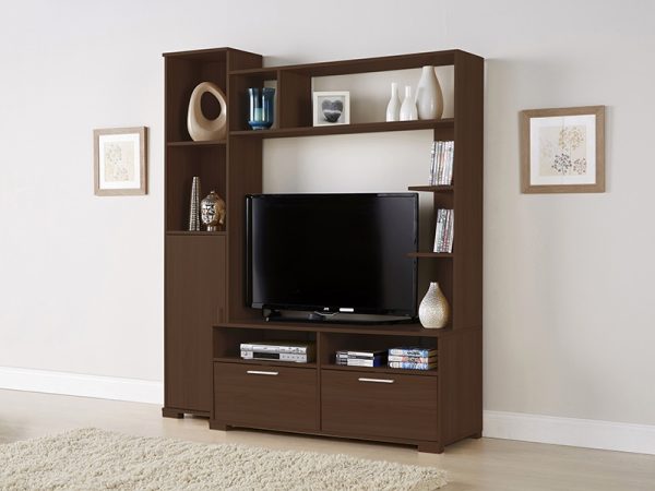 GFW Carmen 3 Piece Lounge Display Unit  Walnut Furniture | Bed Sava