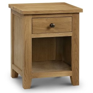 Julian Bowen Marlborough Oak 1 Drawer Bedside Oak Bedside Chest | Bed Sava