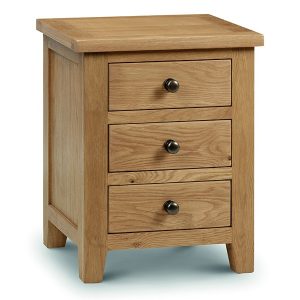 Julian Bowen Marlborough 3 Drawer Bedside Oak Bedside Chest | Bed Sava