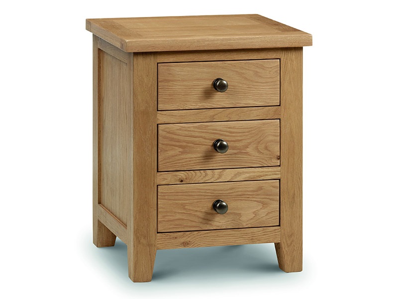 Julian Bowen Marlborough 3 Drawer Bedside Oak Bedside Chest