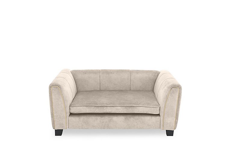 Ariana Fabric Pet Bed with Brass Insert - Cream with Brass Insert