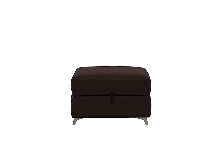 Missouri HW Leather Storage Footstool
