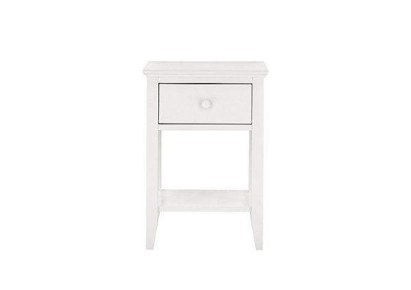 Faye 1 Drawer Bedside Table  White | Bed Sava