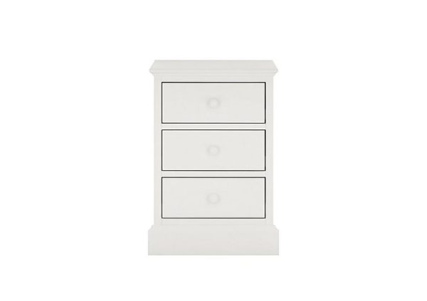 Faye 3 Drawer Bedside Table  White | Bed Sava