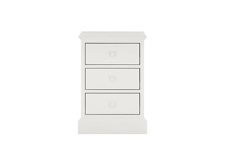 Faye 3 Drawer Bedside Table - White