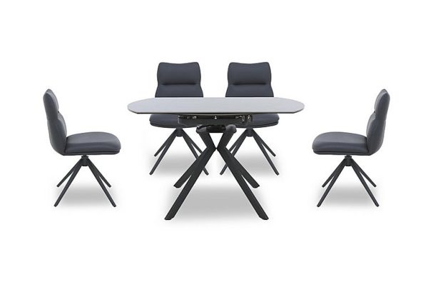Quattro Extending Swivel Dining Table and 4 Swivel Chairs | Bed Sava