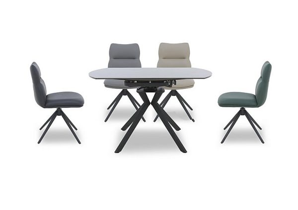 Quattro Extending Swivel Dining Table and 4 Swivel Chairs  Multicoloured | Bed Sava
