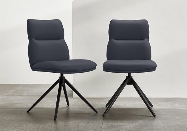 Quattro Pair of Swivel Dining Chairs  Black | Bed Sava