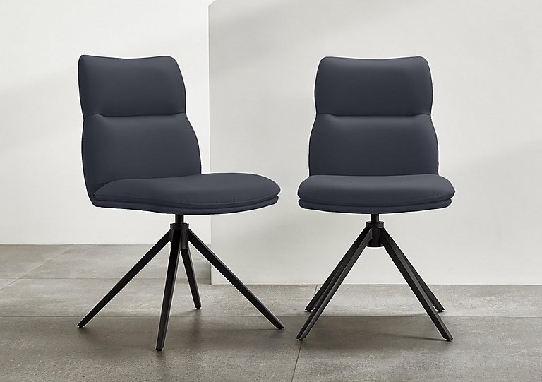 Quattro Pair of Swivel Dining Chairs - Black