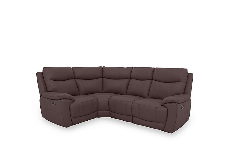 Sloane Leather Small Power Recliner Left Hand Facing Corner Sofa with Power Headrests