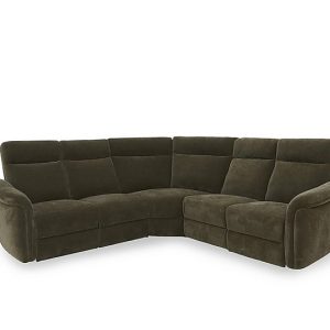 Dublin Fabric Large Power Recliner Corner Sofa with Power Headrests | Bed Sava