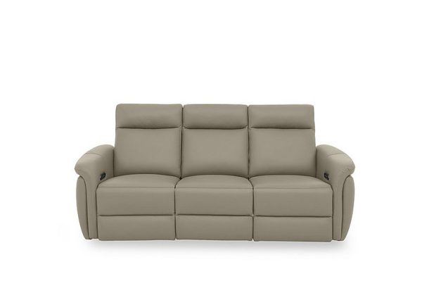 Dublin Leather 3 Seater Power Recliner Sofa with Power Headrests | Bed Sava