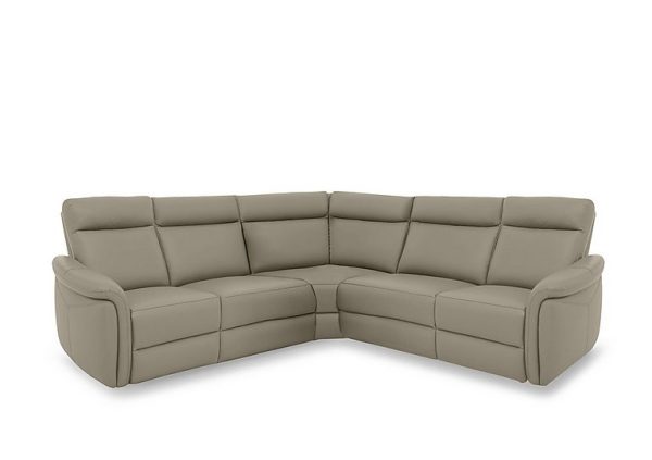 Dublin Leather Large Power Recliner Corner Sofa with Power Headrests | Bed Sava