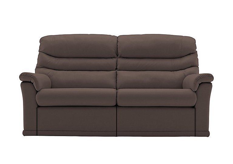 G Plan - Malvern 2 Cushion 3 Seater Leather Sofa with Manual Recliner - Oxford Chocloate