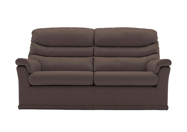 G Plan  Malvern 2 Cushion 3 Seater Leather Sofa  No Recliner  Oxford Chocloate | Bed Sava