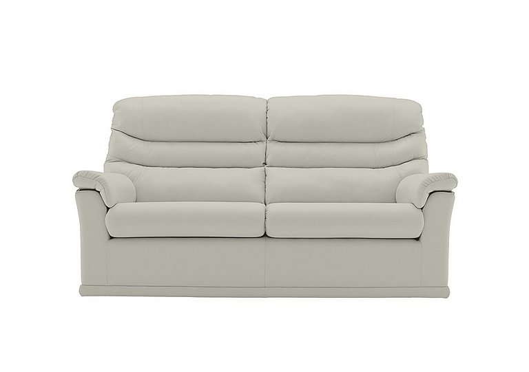 G Plan - Malvern 2 Cushion 3 Seater Leather Sofa - No Recliner - Oxford Light Grey