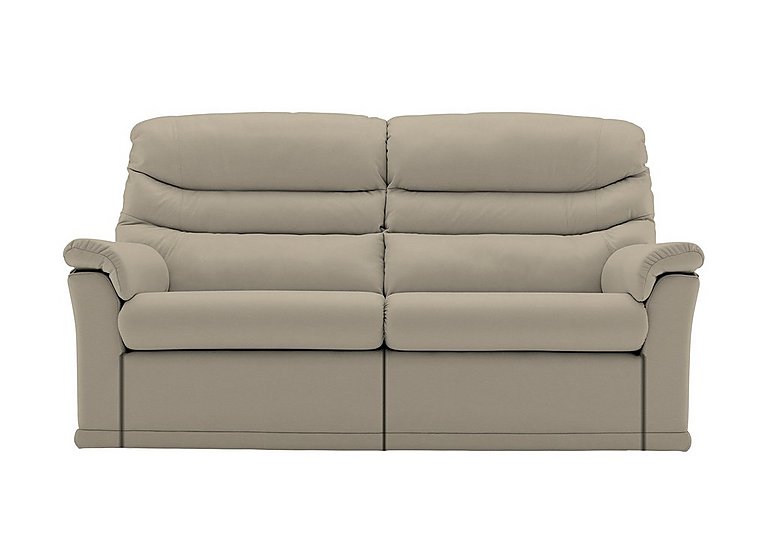 G Plan - Malvern 2 Cushion 3 Seater Leather Sofa with Manual Recliner - Oxford Mushroom
