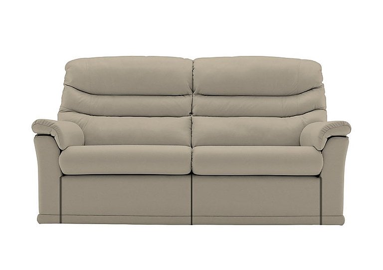 G Plan - Malvern 2 Cushion 3 Seater Leather Sofa with Power Recliner - Oxford Mushroom