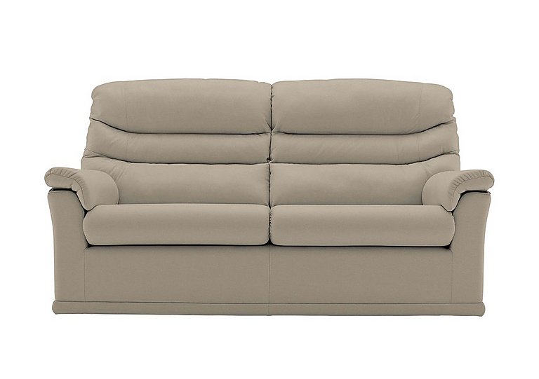 G Plan - Malvern 2 Cushion 3 Seater Leather Sofa - No Recliner - Oxford Mushroom