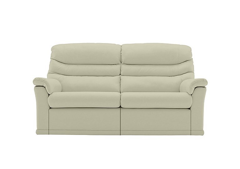 G Plan - Malvern 2 Cushion 3 Seater Leather Sofa with Manual Recliner - Cambridge Chalk