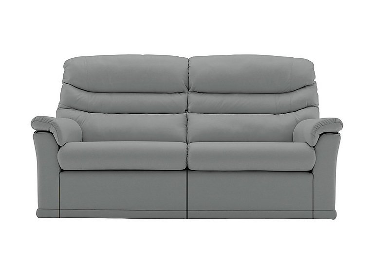 G Plan - Malvern 2 Cushion 3 Seater Leather Sofa with Manual Recliner - Cambridge Grey