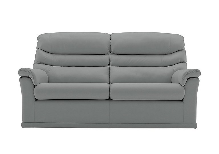 G Plan - Malvern 2 Cushion 3 Seater Leather Sofa - No Recliner - Cambridge Grey