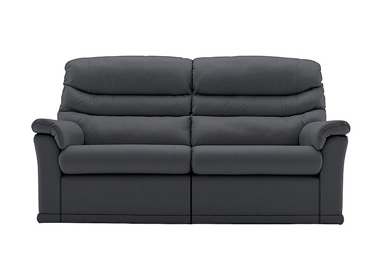 G Plan - Malvern 2 Cushion 3 Seater Leather Sofa with Manual Recliner - Cambridge Petrol Blue