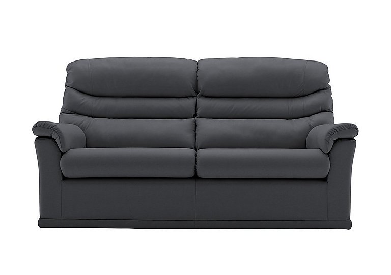 G Plan - Malvern 2 Cushion 3 Seater Leather Sofa - No Recliner - Cambridge Petrol Blue