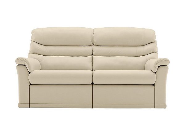 G Plan  Malvern 2 Cushion 3 Seater Leather Sofa with Manual Recliner  Cambridge Stone | Bed Sava