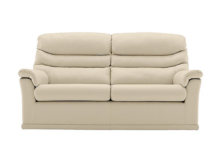 G Plan - Malvern 2 Cushion 3 Seater Leather Sofa - No Recliner - Cambridge Stone
