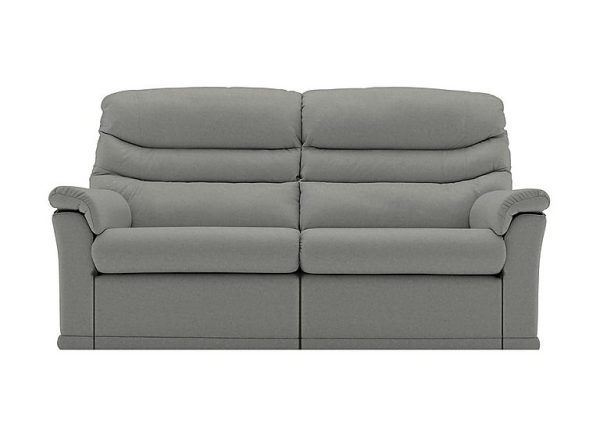 G Plan  Malvern 2 Cushion 3 Seater Leather Sofa with Manual Recliner  Texas Charcoal | Bed Sava