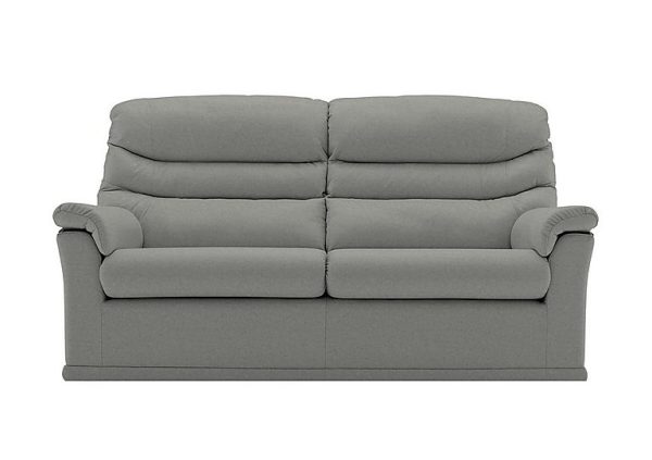 G Plan  Malvern 2 Cushion 3 Seater Leather Sofa  No Recliner  Texas Charcoal | Bed Sava